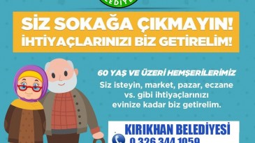 Kırıkhan’da 60 Yaş Üzerindeki Vatandaşlara Alışveriş Hizmeti