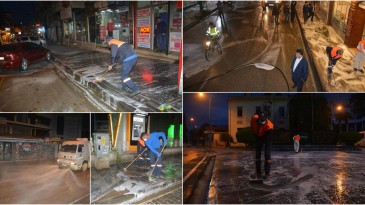 KIRIKHAN BELEDİYESİ KANATLI CADDESİNİ DETERJANLI SU İLE YIKATTI
