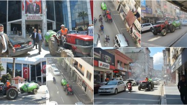 BAŞKAN YAVUZ GEZİCİ ARAÇLA KIRIKHAN’I DEZENFEKTE ETTİRDİ