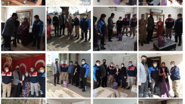 BELEDİYE, JANDARMA, EMNİYET DÜNYA KADINLAR GÜNÜNDE ŞEHİT ANNELERİNİ ZİYARET ETTİ