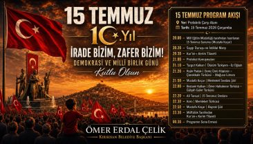 KIRIKHAN, 15 TEMMUZ’DA TEK YÜREK OLACAK