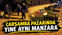 KIRIKHAN ÇARŞAMBA PAZARI’NDA YİNE AYNI MANZARA! TEMİZLİK İŞÇİLERİNİN EMEĞİNE SAYGI NEREDE?